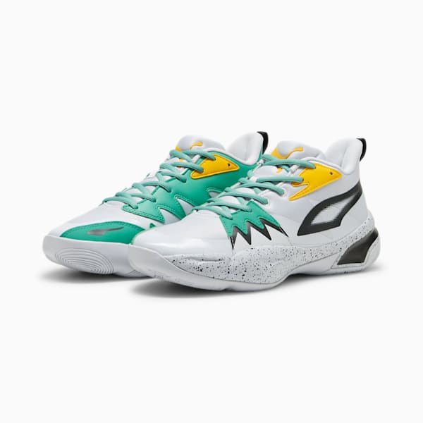 Zapatillas de basketball Genetics Speckle unisex, PUMA Black-Silver Mist-Jade Frost, large-ARG