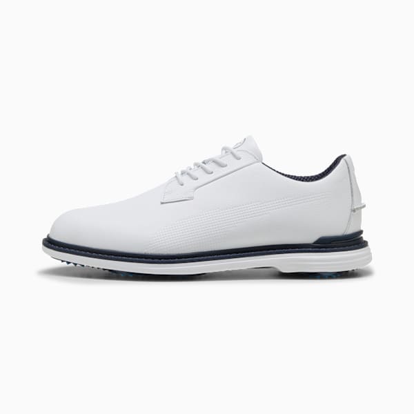 PUMA Royale Golf Shoes Men, PUMA White-Deep Navy-Team Light Blue, large-ZAF