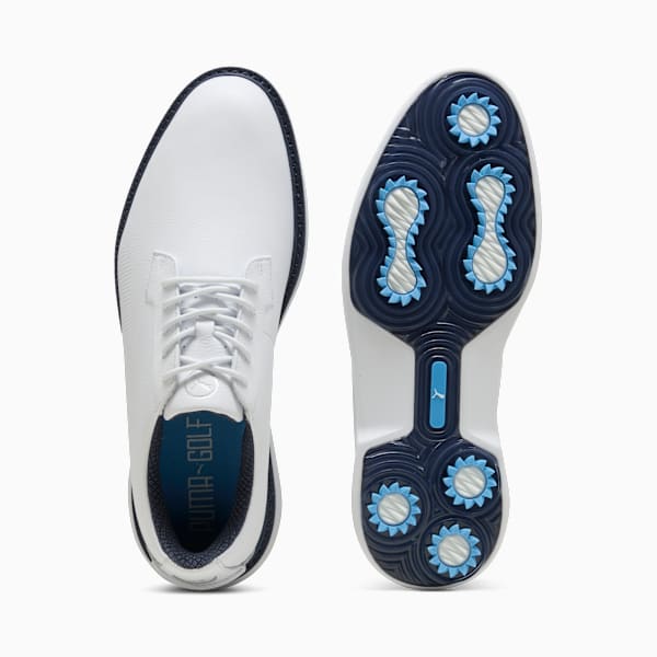 PUMA Royale Golf Shoes Men, PUMA White-Deep Navy-Team Light Blue, large-ZAF