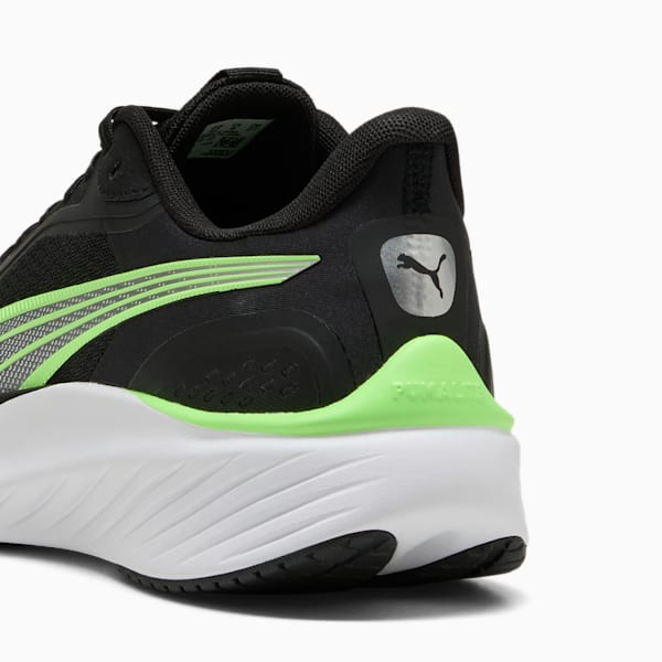 Pounce Lite Running Shoes, PUMA Black-Green Glare, large-ZAF