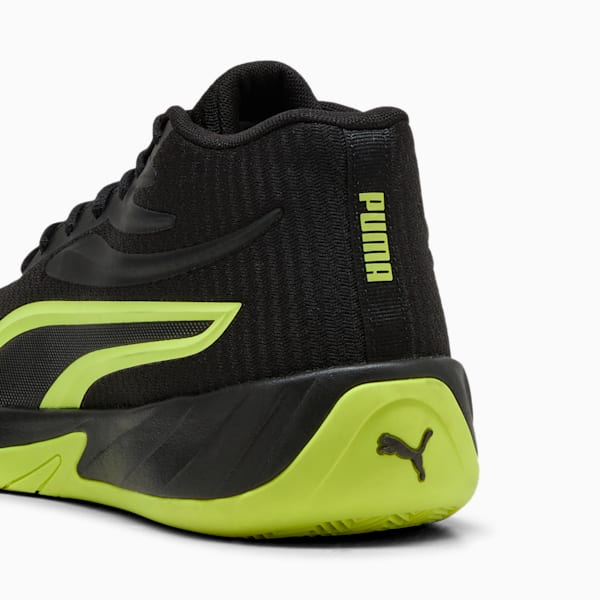 Court Pro Basketball Shoes Unisex, PUMA Black-Electric Lime, large-ZAF