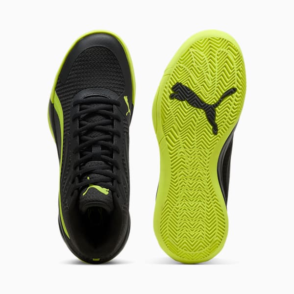 Court Pro Basketball Shoes Unisex, PUMA Black-Electric Lime, large-ZAF