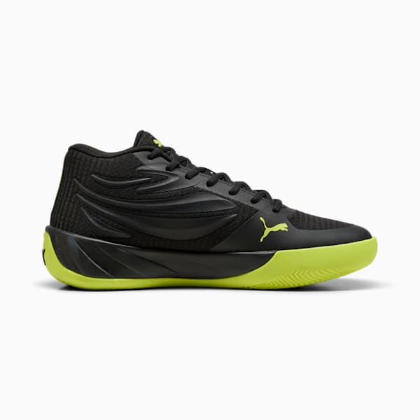 Court Pro Basketball Shoes Unisex, PUMA Black-Electric Lime, large-ZAF