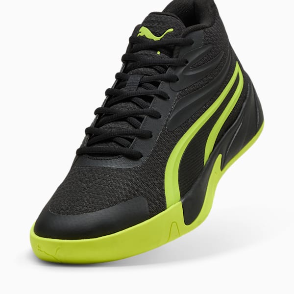 Court Pro Basketball Shoes Unisex, PUMA Black-Electric Lime, large-ZAF