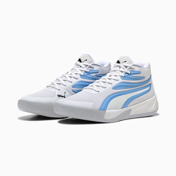 Court Pro Basketball Shoes Unisex, PUMA White-Della Robbia Blue, large-ZAF