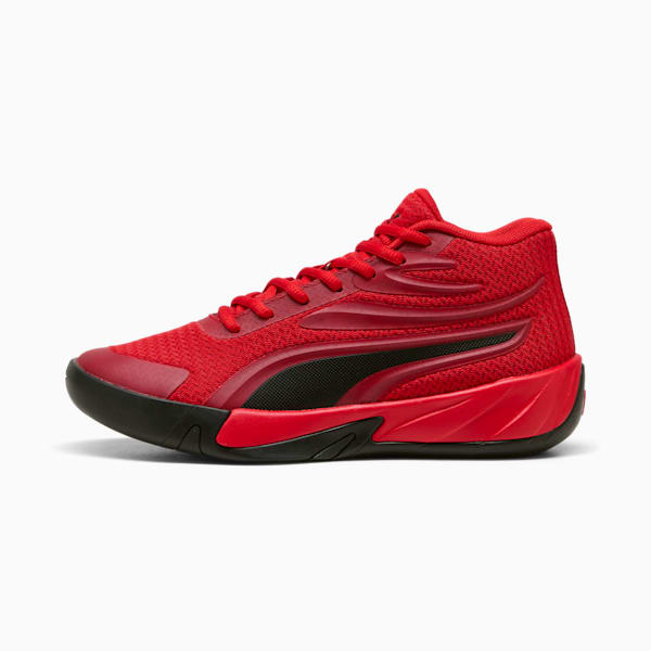 Zapatillas de básquet Court Pro juvenil, For All Time Red-PUMA Black, large-ARG