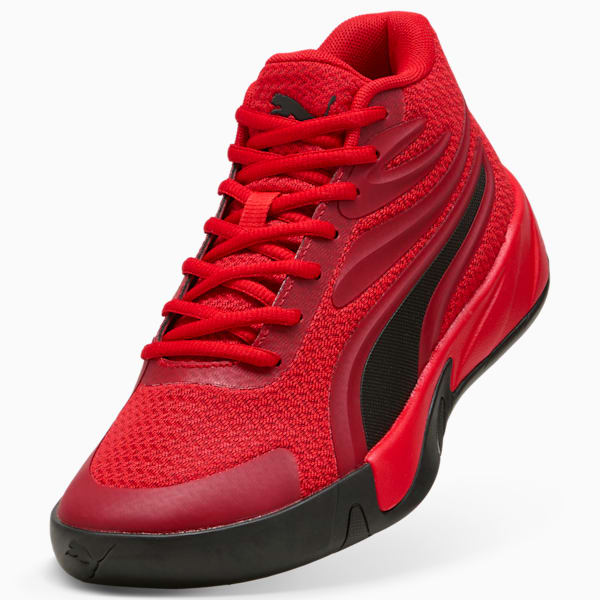 Zapatillas de básquet Court Pro juvenil, For All Time Red-PUMA Black, large-ARG