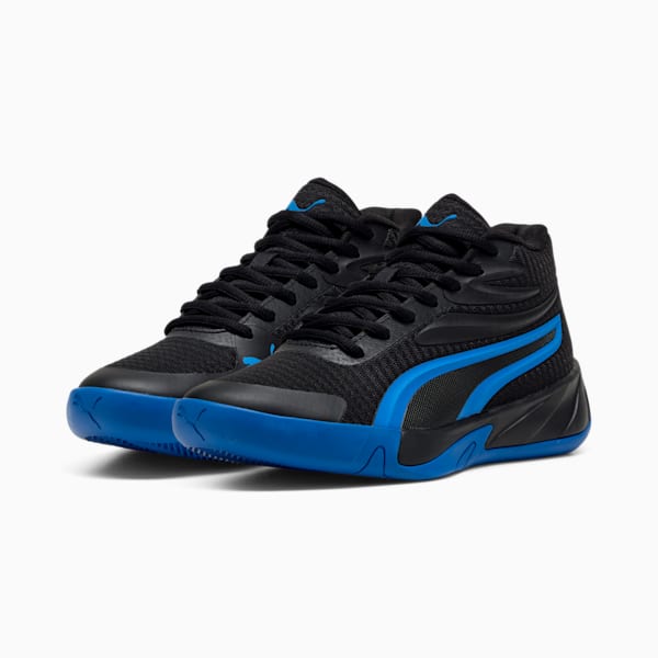 Zapatillas de básquet Court Pro juvenil, PUMA Black-PUMA Team Royal, large-ARG