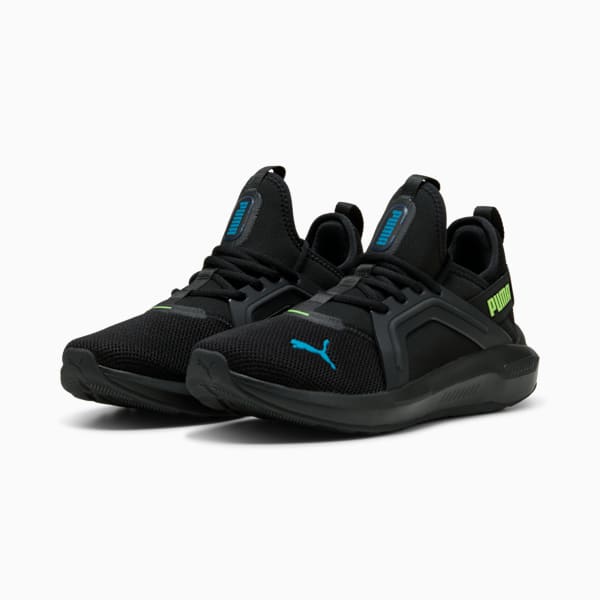 Softride Enzo 5 Running Shoes, PUMA Black-Green Glare-Tropical Blue, large-ZAF