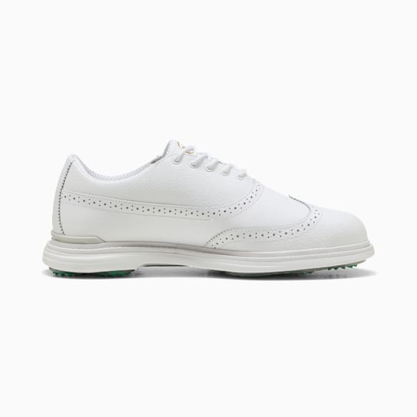 PUMA Royale Wingtip Golf Shoes Men, PUMA White-Vapor Gray-Grassy Green, large-ZAF