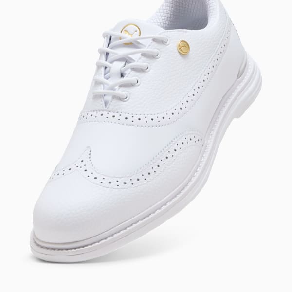 PUMA Royale Wingtip Golf Shoes Men, PUMA White-Vapor Gray-Grassy Green, large-ZAF