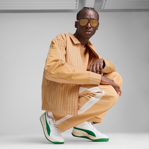 Porsche Legacy GV Special Pinstripe Hero Sneakers, PUMA White-Archive Green, large-ZAF