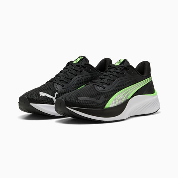 Zapatillas de running Pounce Lite, PUMA Black-Green Glare, large-ARG