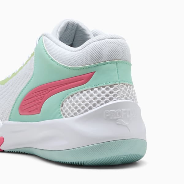 Court Pro 2 Basketball Shoes Unisex, PUMA White-Mint Melt-Nitro Blue, large-ZAF