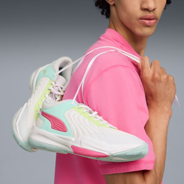 Court Pro 2 Basketball Shoes Unisex, PUMA White-Mint Melt-Nitro Blue, large-ZAF