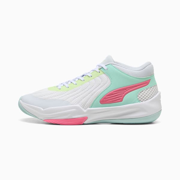 Court Pro 2 Basketball Shoes Unisex, PUMA White-Mint Melt-Nitro Blue, large-ZAF