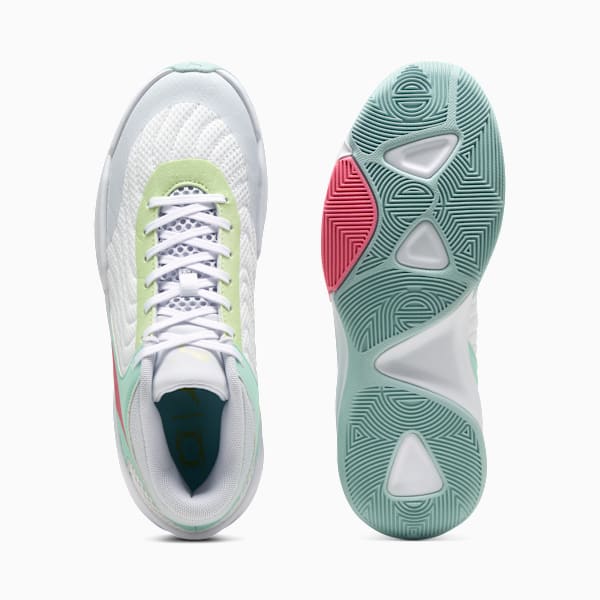 Court Pro 2 Basketball Shoes Unisex, PUMA White-Mint Melt-Nitro Blue, large-ZAF