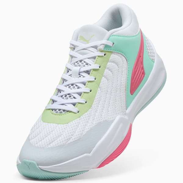 Court Pro 2 Basketball Shoes Unisex, PUMA White-Mint Melt-Nitro Blue, large-ZAF