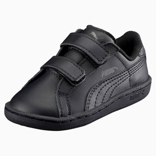 Smash Leather V PS Kids' Trainers, Puma Black-Puma Black, large-ZAF