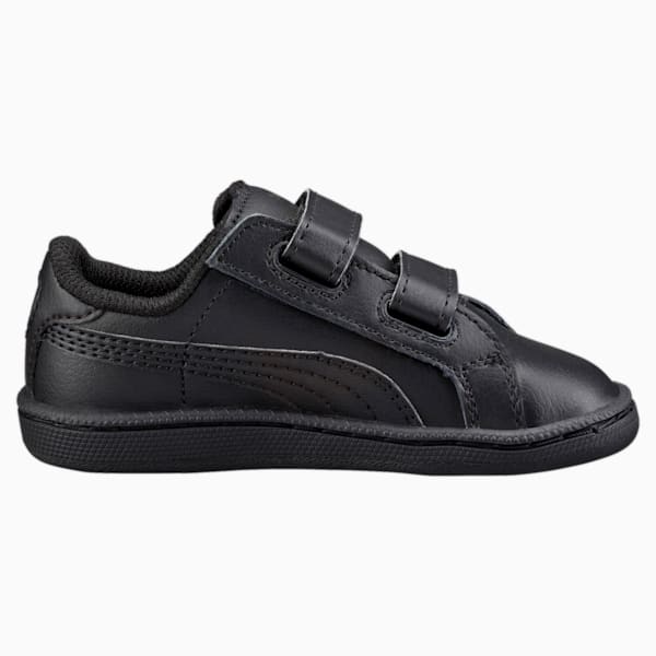 Smash Leather V PS Kids' Trainers, Puma Black-Puma Black, large-ZAF