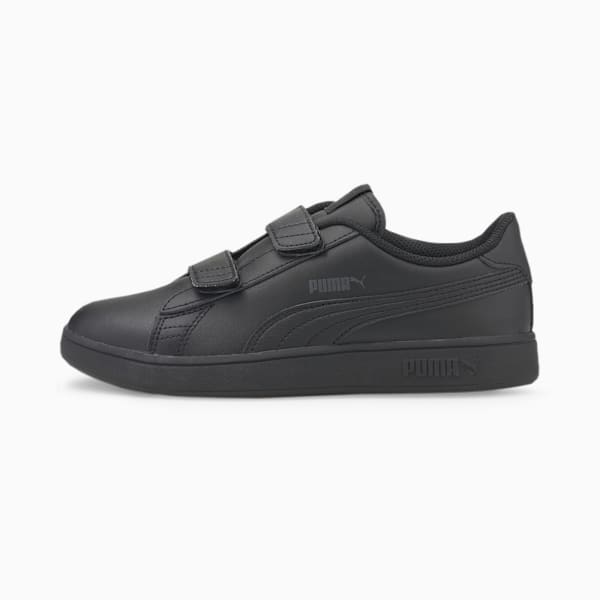 Tenis para niños Smash v2 Leather, Puma Black-Puma Black, large-MEX
