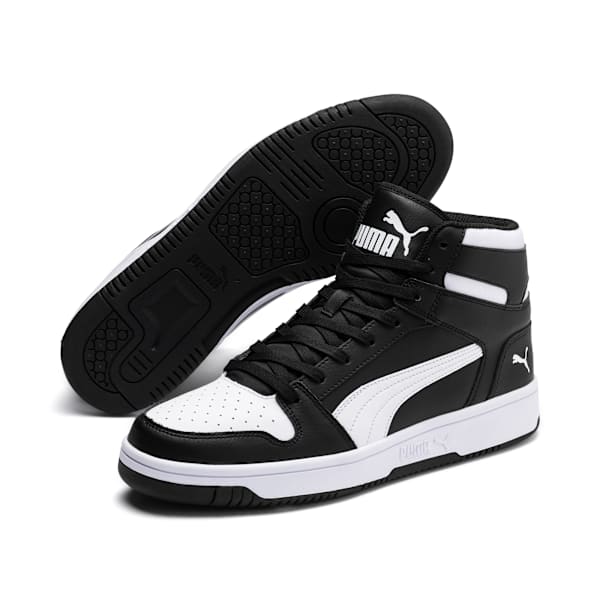 Rebound Lay Up Trainers, Puma Black-Puma White, large-ZAF