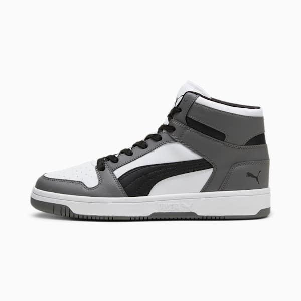 Rebound Lay Up Trainers, PUMA White-PUMA Black-Cool Dark Gray, large-ZAF