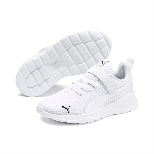 Anzarun Lite Kids' Trainers, Puma White-Puma White, large-MEX