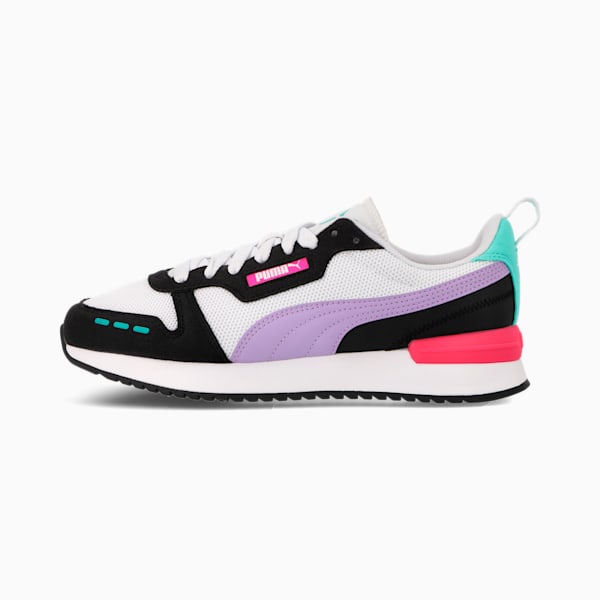 R78 Runner Trainers, PUMA White-Vivid Violet-PUMA Black-Glowing Pink, large-ZAF