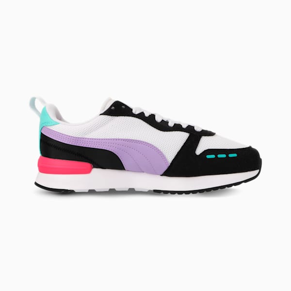 R78 Runner Trainers, PUMA White-Vivid Violet-PUMA Black-Glowing Pink, large-ZAF