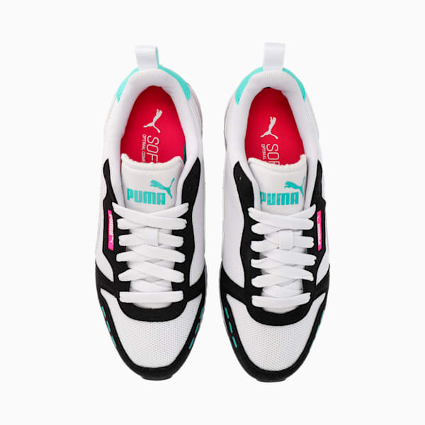 R78 Runner Trainers, PUMA White-Vivid Violet-PUMA Black-Glowing Pink, large-ZAF