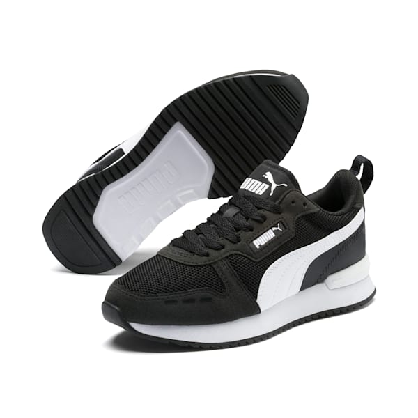 R78 Youth Trainers, Puma Black-Puma White, large-ZAF