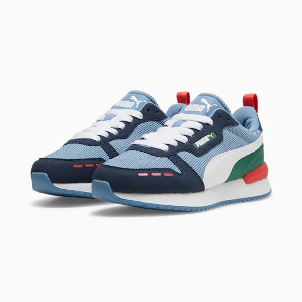 R78 Youth Trainers, Club Navy-Vine Green-Club Red, large-ZAF