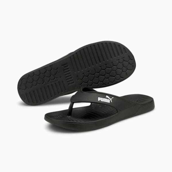 Aqua Flip Flip Flops, Puma Black-Puma White, large-MEX