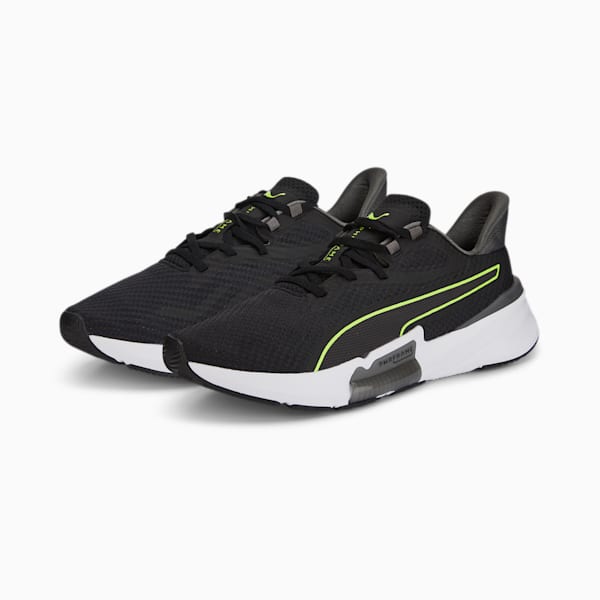 PWRFRAME Men's Training Shoes, Puma Black-CASTLEROCK-Lime Squeeze, large-ZAF