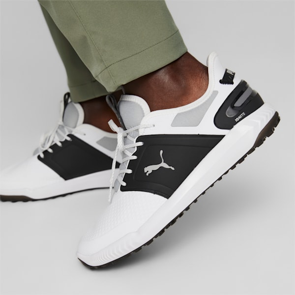 IGNITE ELEVATE Golf Shoes Men, PUMA White-PUMA Black-PUMA Silver, large-ZAF