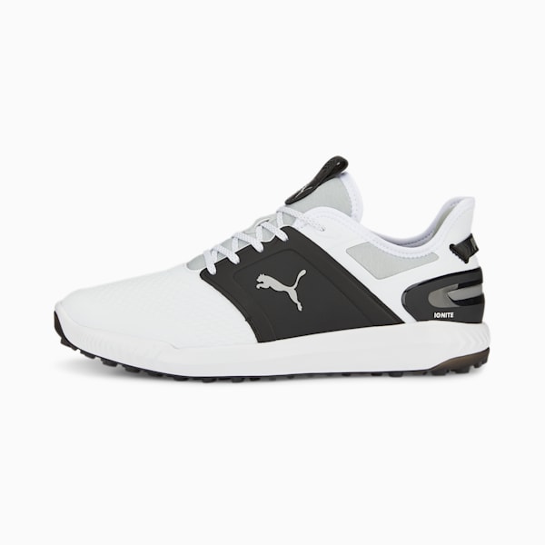 IGNITE ELEVATE Golf Shoes Men, PUMA White-PUMA Black-PUMA Silver, large-ZAF