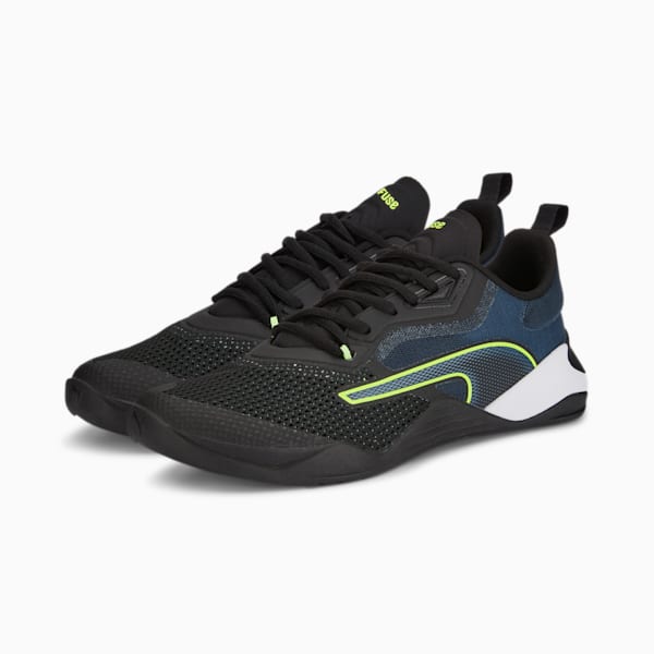Fuse 2.0 Men's Training Shoes, Puma Black-Evening Sky-Lime Squeeze, large-ZAF