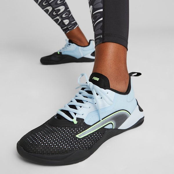 Fuse 2.0 Women's Training Shoes, PUMA Black-Icy Blue-Speed Green, large-ZAF