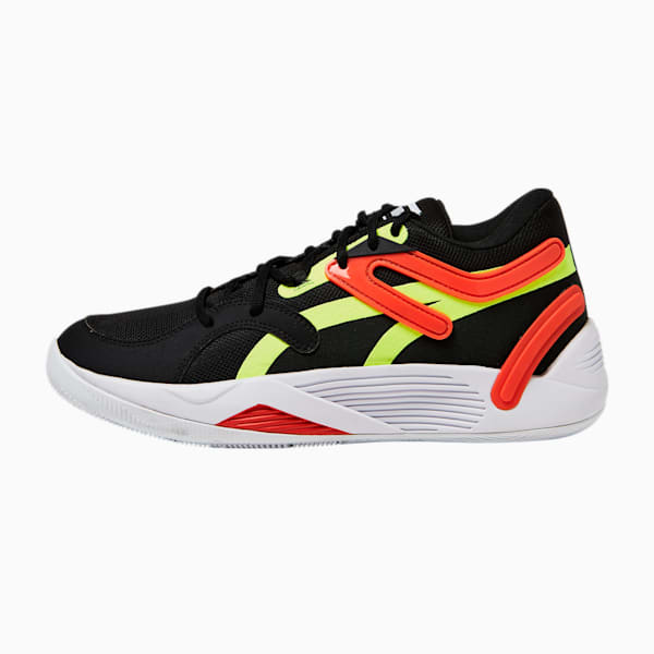 TRC Blaze Court Basketball Shoes, Puma Black-Cherry Tomato, large-ZAF