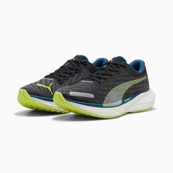 Deviate NITRO™ 2 Men's Running Shoes, PUMA Black-Ocean Tropic-Lime Pow, large-ZAF
