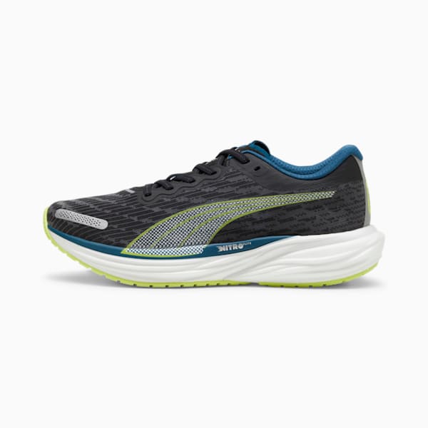 Deviate NITRO™ 2 Men's Running Shoes, PUMA Black-Ocean Tropic-Lime Pow, large-ZAF