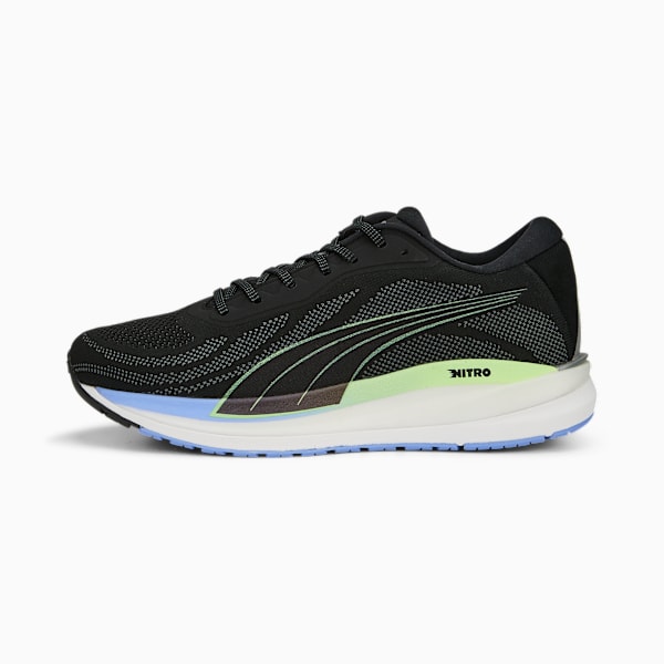 Zapatillas de running para hombre Magnify NITRO, PUMA Black-Elektro Purple-Fizzy Lime, large-ARG