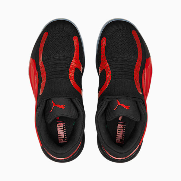 Rise NITRO Basketball Shoes, PUMA Black-For All Time Red, large-ZAF