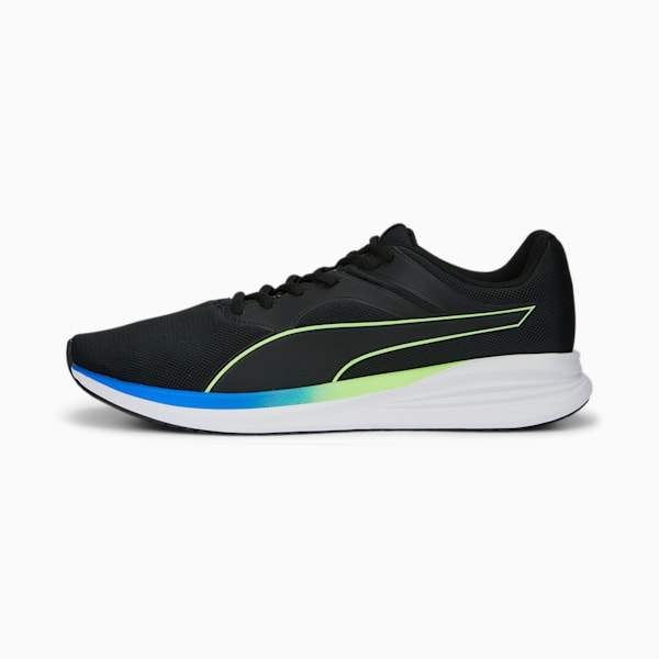 Transport Running Shoes, PUMA Black-Fizzy Lime-Royal Sapphire, large-ZAF