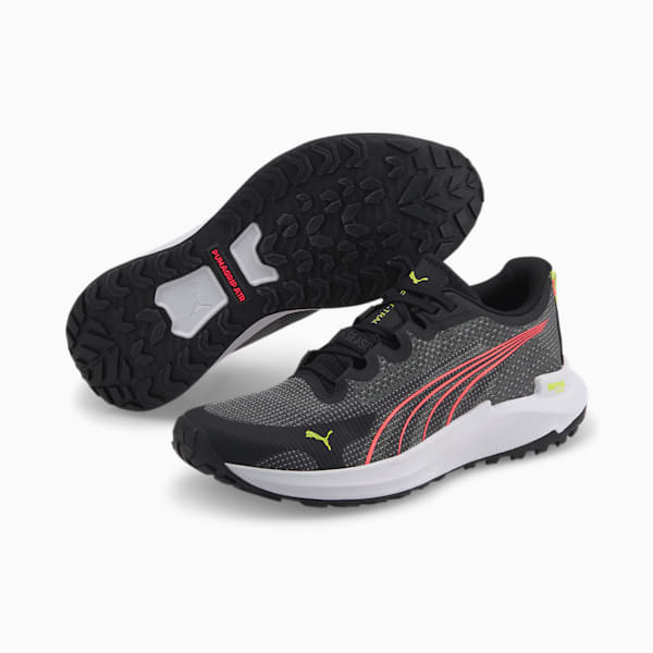 Fast-Trac NITRO™ Women's Trail Running Shoes, Puma Black-Sunset Glow-Light Lime, large-ZAF