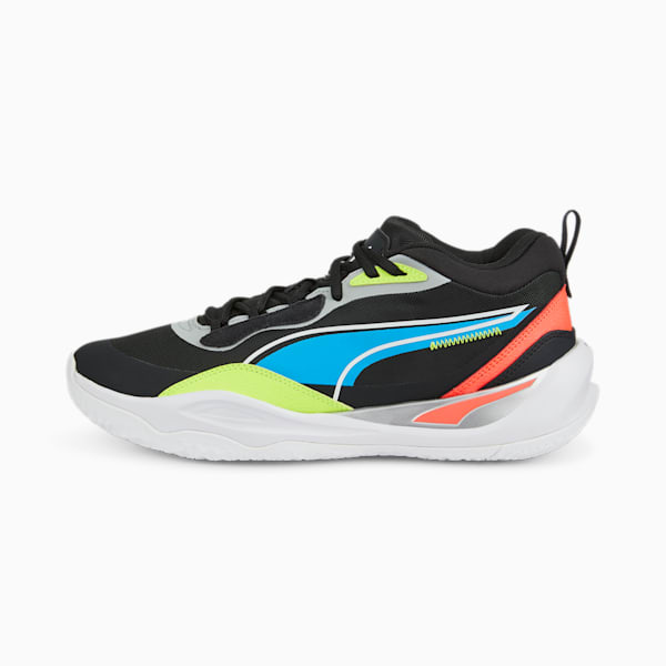 Playmaker Pro Basketball Shoes, Jet Black-Lime Squeeze, large-ZAF