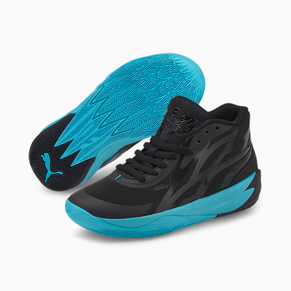 Tenis de basketball juveniles MB.02, Puma Black-Blue Atoll, large-MEX
