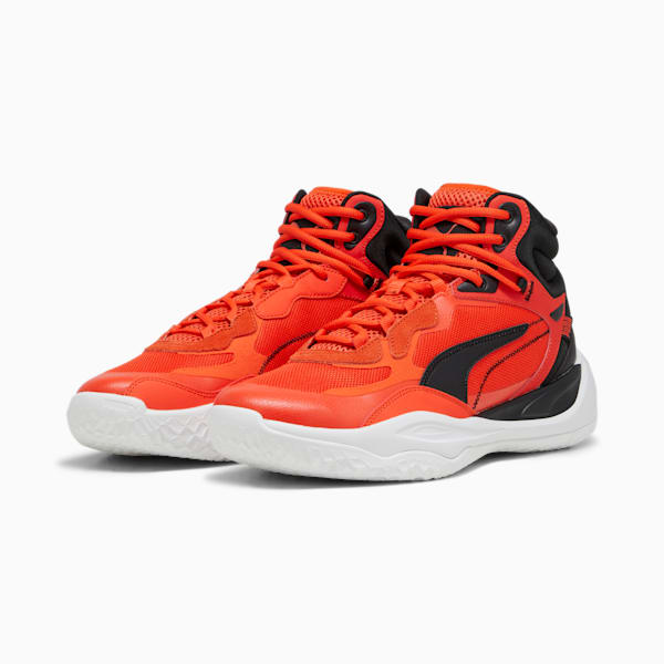 Zapatillas de basketball Playmaker Pro Mid, Red Blast-Fiery Red-PUMA Black, large-ARG