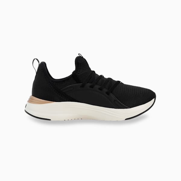 Tenis para correr para mujer Softride Sophia 2, PUMA Black-PUMA Gold-Warm White, large-MEX